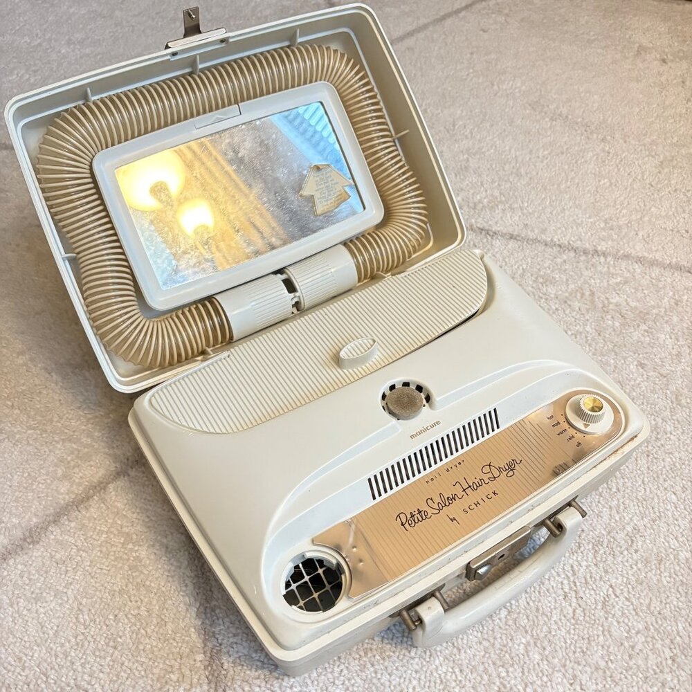 Vintage Schick Petite Salon Hair Dryer Working Retro 1960s Portable Bonnet Dryer
